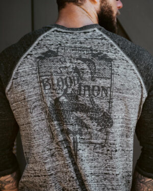 T-shirt unisexe à col rond Blood & Iron Baseball